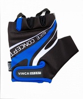 Перчатки Vinca Sport размер L,гелевые вставки,чёрный с синим